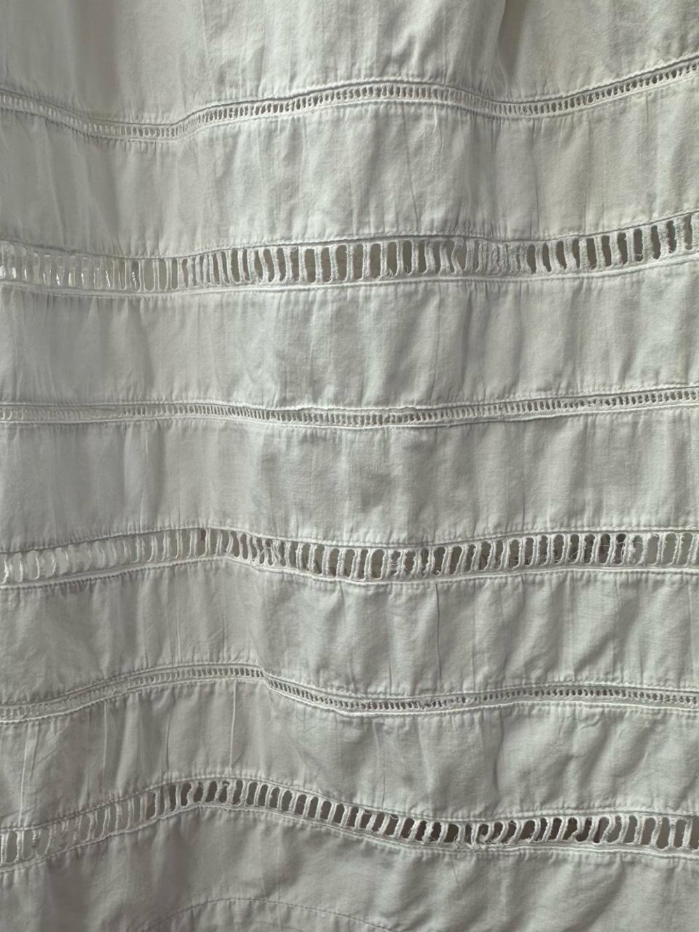 Vintage Handmade White Eyelet Side Tie Boho Maxi Skirt sz L - Picture 4 of 8